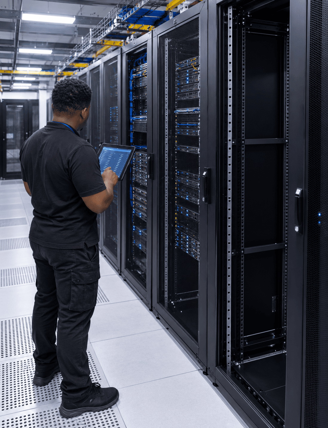 Server racks in a data center